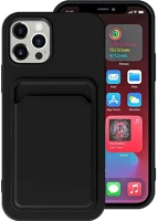 Wooze TS11488 Apple iphone 16e, szilikon tok, kártyatartóval,  card slot, fekete kép
