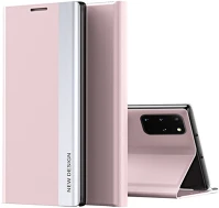 Wooze TS6668 Apple iphone 16 plus, oldalra nyíló tok, stand,  silver line, rózsaszín kép