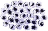 Junior 137088 Kreatív  ovális mozgószem, szempillával, 12x16 mm, 30 db/csomag kép