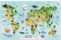 Herma 19667 Könyöklő  55x35 cm világtérkép kép