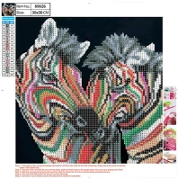 Centrum 89626 Kreatív gyémántszemes kirakó   30x30 cm, zebrák kép