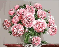 Centrum 89653 Kreatív kifestő klt.  számozott, 40x50 cm, pünkösdi rózsa vázában kép