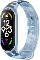 Xiaomi BHR5491GL mi smart band 7, szilikon pótszíj, állítható, terep minta, világoskék kép