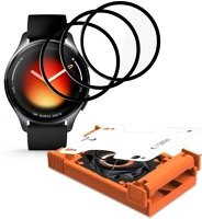 Xiaomi FD5906302339785 watch 5 okosóra kijelzővédő fekete keretes fólia (3 db) felhelyezést kép