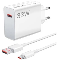 Xiaomi MDY-12-EA hálózati töltő USB aljzat 33W, PD gyorstöltő + Type-C kábel, FEHÉR kép