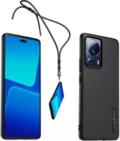 Xiaomi WICOQUESPMI13LITEN 13 lite gyári műanyag hátlap tok karpánttal, fekete kép