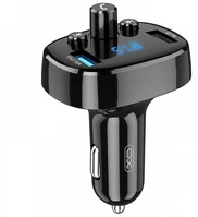 Xo BCC02 bluetooth fm transmitter autós töltő 2 usb aljzat v5.0, led kijelző kép