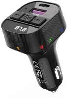 Xo BCC17 bluetooth fm transmitter autós töltő usb+type-c aljzat v5.3, led kijelző kép