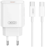 Xo CE25 hálózati töltő type-c aljzat (25w, pd gyorstöltő + type-c kábel) fehér kép