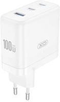Xo CE35 Ce35 hálózati töltő usb+2 type-c aljzat (100w, pd gyorstöltő 3.0) fehér kép
