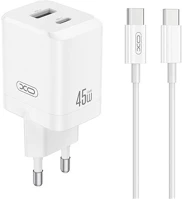 Xo CE36 töltő usb+type-c aljzat (45w, pd gyorstöltő 3.0 + type-c kábel) kép