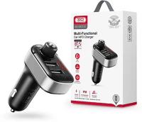 Xo TF-0227 Bluetooth fm-transmitter/szivargyújtó töltő - 2xusb + mp3 + pendrive         lejátszás -  bcc10 - fekete kép