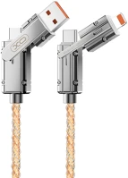 Xo TF6920680857784 nb276 - 4in1 kábel - (usb - lightning / type-c / microusb) szövetkábel kép