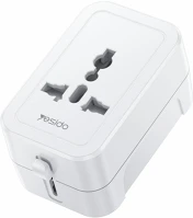 Yesido MC32 - US / EU / UK / AU átalakító hálózati töltőfej, fehér kép