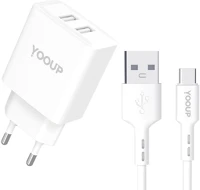 Yooup H75PM036060 Nc76-b hálózati töltő adapter dupla 12w, 100 cm-es usb-c kábellel kép