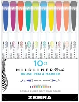 Zebra COOL&REFINED 10DB-OS Mildliner brush cool&refined 10db-os kettős végű ecset marker kép