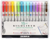 Zebra COOL&REFINED Szövegkiemelő kétvégű zebra mildliner , fluorescent, warm 1,4-4,0 mm 15 db/ készlet kép