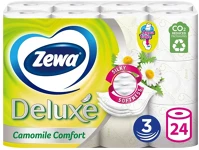 Zewa H3052632 Toalettpapír 3 rétegű kistekercses 100% cellulóz 24 tekercs/csomag deluxe  camomile comfort hófehér kép