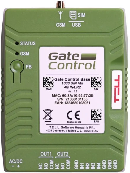 Tell GATE-CONTROL-BASE-1000-4G-DIN nagyítás