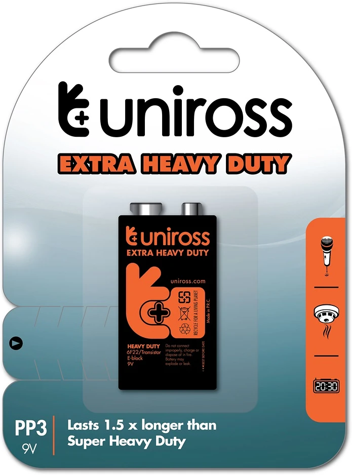 Uniross 6F22/9V SZÉN-CINK nagyítás