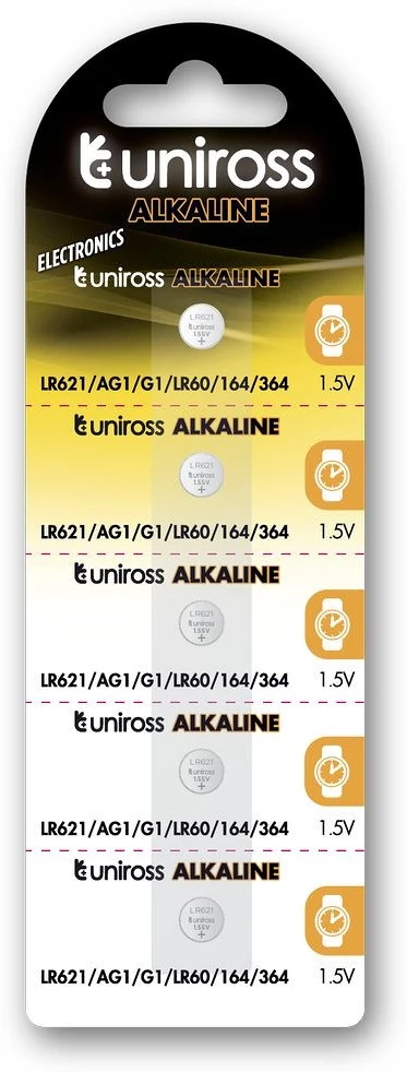 Uniross LR621, AG1, LR60 nagyítás