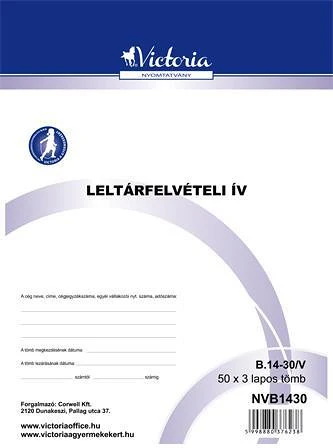 Victoria LELTÁRFELVÉTELI ÍV, 50X3, A4 nagyítás