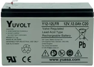 Yuasa YUVOLT 12V 12 AH FR nagyítás